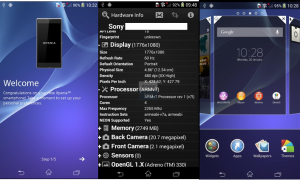 Sony Xperia Sirius D6503 screenshots confirm some features