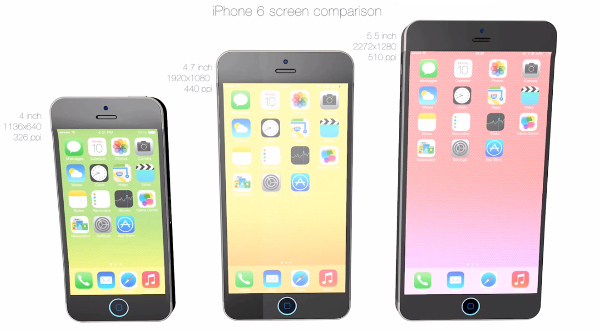 Larger 5.5-inch and 4.7-inch Apple iPhone 6 rendered in this concept video
