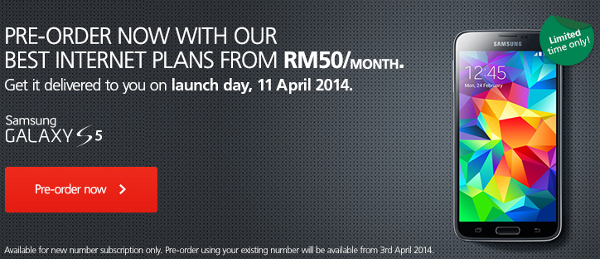 Maxis offers Samsung Galaxy S5 on pre-order from RM1399