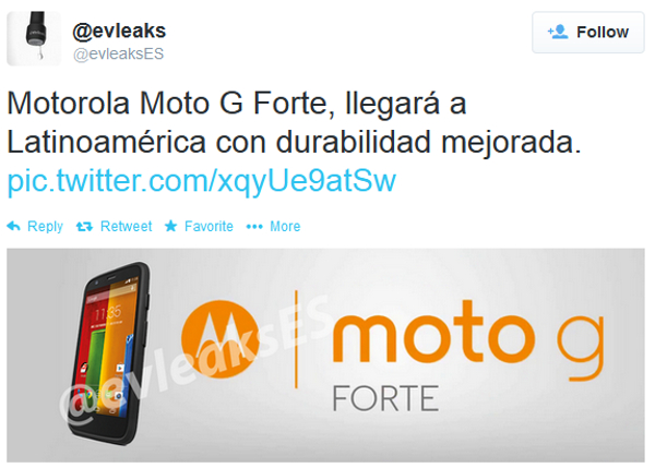 Rumours: Rugged Motorola Moto G Forte coming?