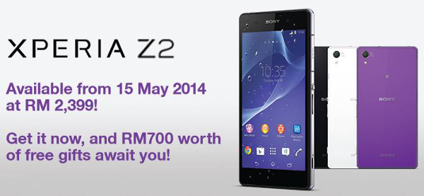 Sony Xperia Z2 officially available in Malaysia from RM2399 + RM700 freebies