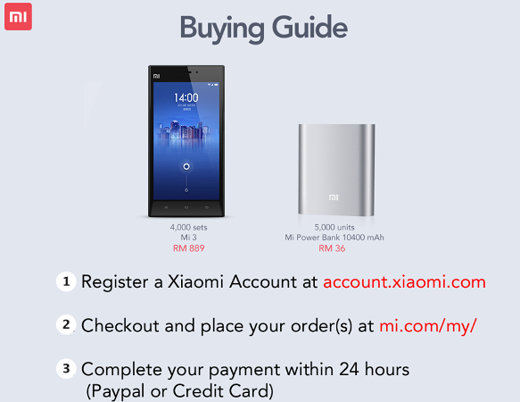 How to buy the Xiaomi Mi 3 or Mi Power Bank tomorrow on 20 May 2014