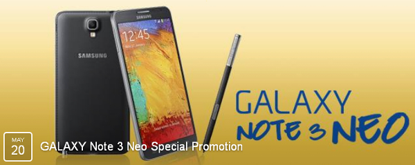 Samsung Malaysia offers Galaxy Note 3 Neo for RM850 from 20 May to 22 May 2014