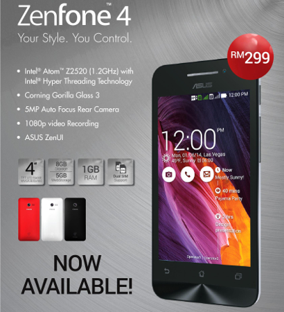 ASUS ZenFone 4 finally available in Malaysia for RM299