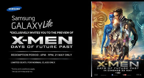 Samsung Malaysia offers free X-Men movie preview tickets with Galaxy Life today!