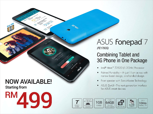 ASUS Malaysia announces new Fonepad 7 (FE170CG) with ASUS ZenUI and redesign