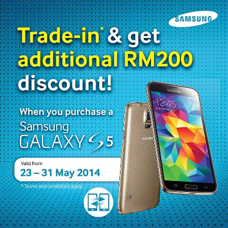 Samsung Malaysia offering RM200 discount with trade-in for Samsung Galaxy S5 purchase