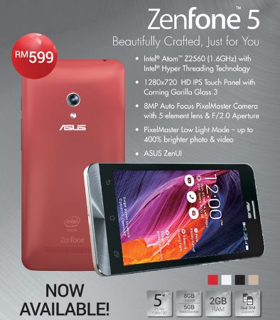 ASUS ZenFone 5 with 2GB RAM officially available in Malaysia at same price of RM599