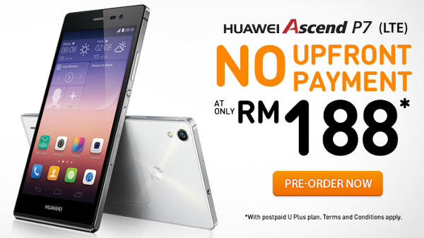 U Mobile offers Huawei Ascend P7 with no upfront payment from RM188