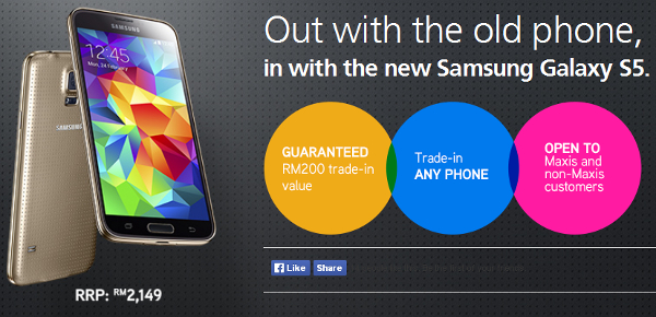 Maxis offers Samsung Galaxy S5 trade-in from RM199