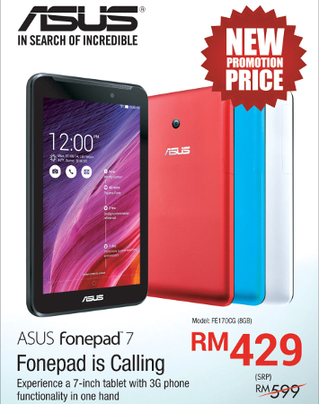 ASUS Malaysia lowers 8GB Fonepad 7 (FE170CG) to RM429