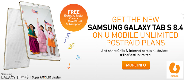 Samsung Galaxy Tab S 8.4 now available at U Mobile from RM1269