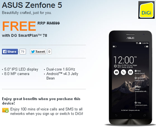 DiGi offering ASUS ZenFone 5 for free