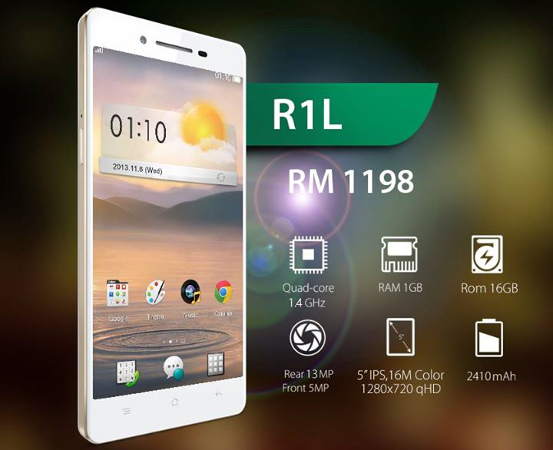 OPPO R1L now available in Malaysia at RM1198 with 4G LTE + 13MP camera