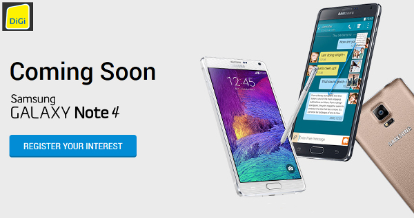 DiGi opens registration of interest for Samsung Galaxy Note 4, coming to Malaysia soon?