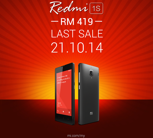 Just 5000 more Xiaomi Redmi 1S being sold in Malaysia today at 12pm