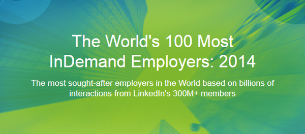 LinkedIn names Huawei as one of World's 100 Most InDemand Employers of 2014