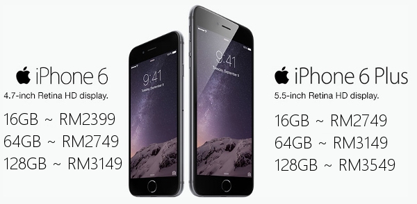 Telcos reveal Apple iPhone 6 and iPhone 6 Plus Malaysia pricing from RM2399 and RM2749