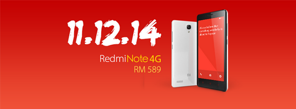 Xiaomi Redmi Note 4G available for sale from 11 December 2014
