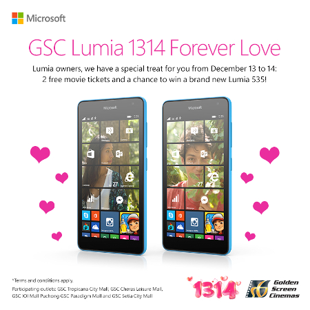 Win a free Microsoft Lumia 535 by going to the movies with GSC