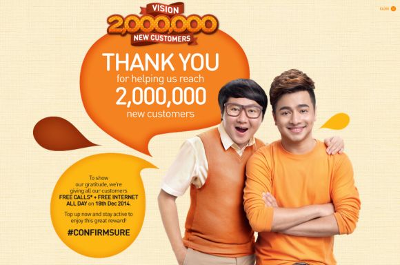 U Mobile hits Vision2million goal, offers free calls and internet for 18 December 2014