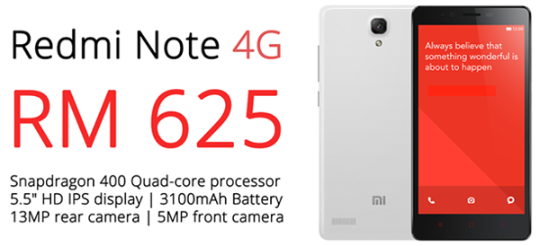 AT RM625 Xiaomi Redmi Note 4G is the only device affected by upcoming GST
