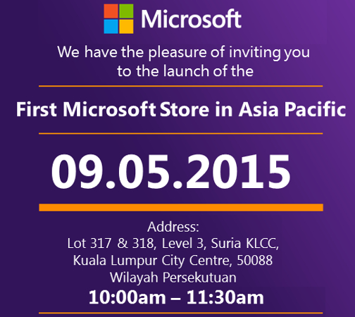 First Microsoft Store in Asia Pacific coming to Malaysia on 9 May 2015
