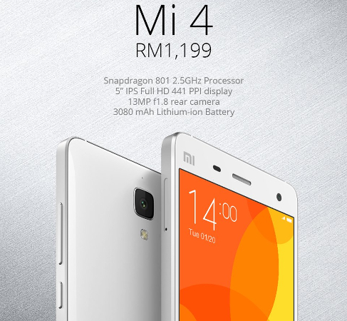 Xiaomi Mi 4 now available in Malaysia for RM1199