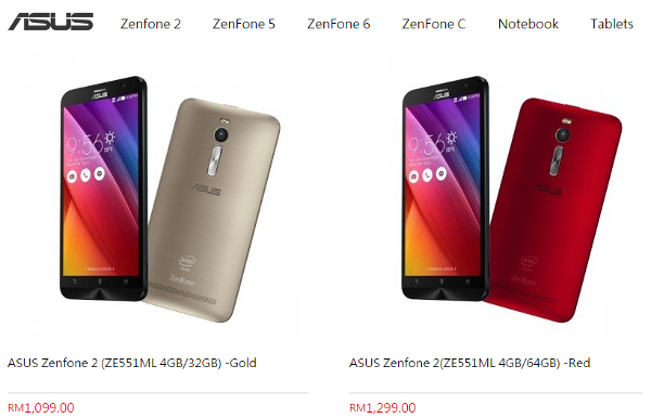 ASUS ZenFone 2 ZE551ML with 4GB RAM and 32GB/64GB now available at ASUS Store Malaysia!