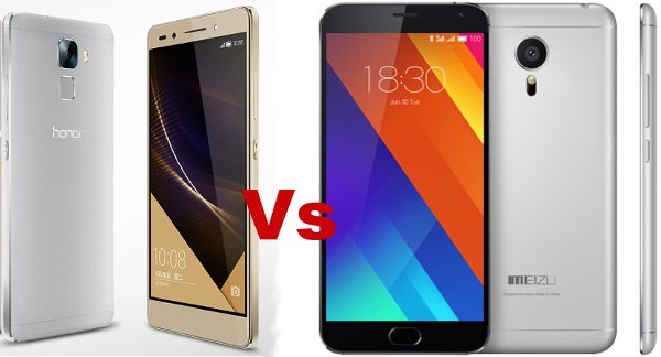 Huawei Honor 7 vs Meizu MX5 comparisons