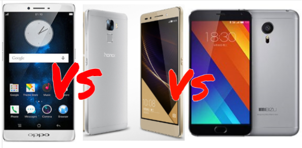 OPPO R7 Plus vs Honor 7 vs Meizu MX5 comparison