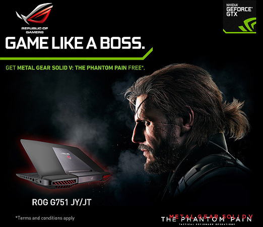 Buy an ASUS ROG G751JT or G751JY and get Metal Gear Solid V: The Phantom Pain for FREE