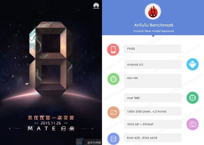 Huawei Mate 8 certified and Huawei P9 Max tech specs appear