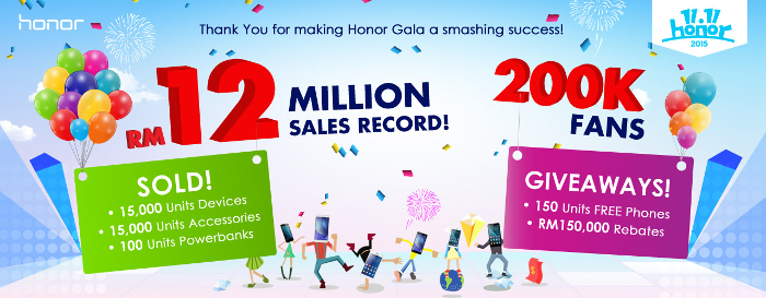 Honor Gala 2015 achieved RM12 million in one day