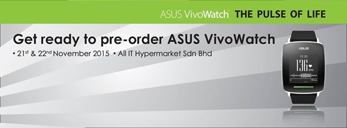 ASUS VivoWatch pre-order sale on 21 and 22 November in Malaysia