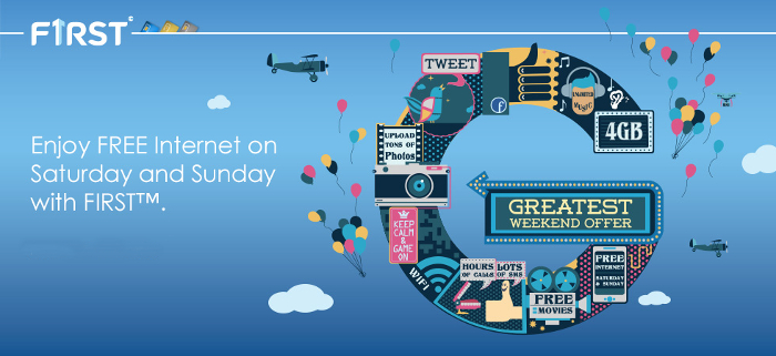 Celcom FIRST Blue and Gold plans now offer FREE Internet on the Weekends and Millions of giveaways