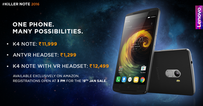 Lenovo K4 "Killer" Note is now official with 3GB RAM and TheaterMax feature for Rs.11999 (RM782)