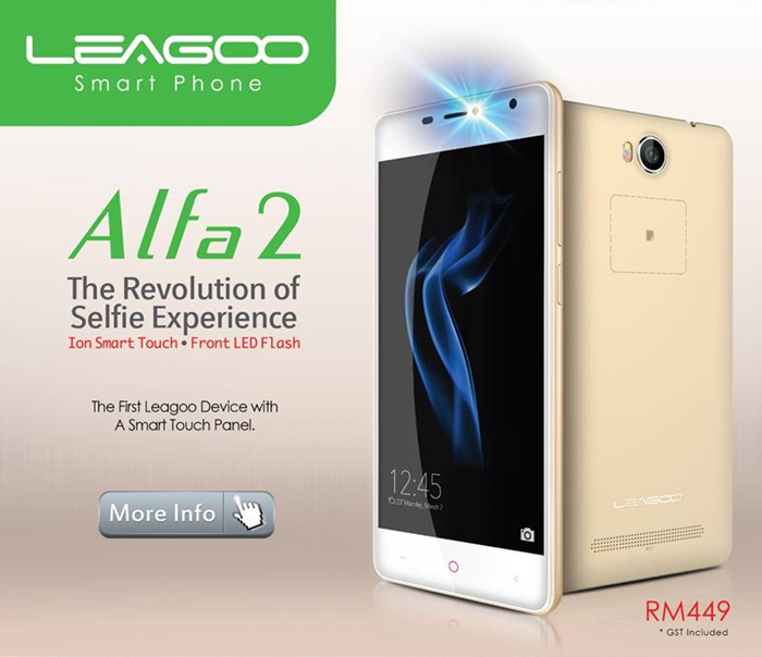 LEAGOO Alfa 2 with Ion Smart Touch feature and SONY camera lens for RM449 available in Malaysia now