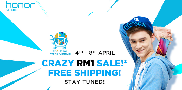 3rd honor World Carnival coming from 4 April 2016 with RM1 Sale, cash vouchers and more