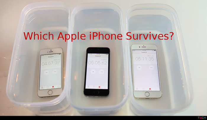 The Apple iPhone 5S, iPhone SE and iPhone 6S take a dip in this video, which one survives?