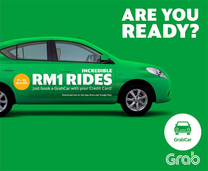 Incredible Grabcar offer for RM1 with your credit/debit card!