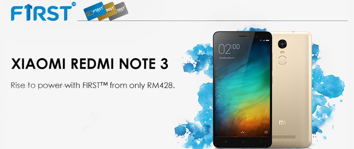 Purchase Xiaomi Redmi Note 3 from only RM428 on Celcom FIRST plan