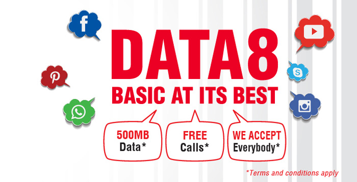 Lowest monthly commitment postpaid plan with Data8 by redONE