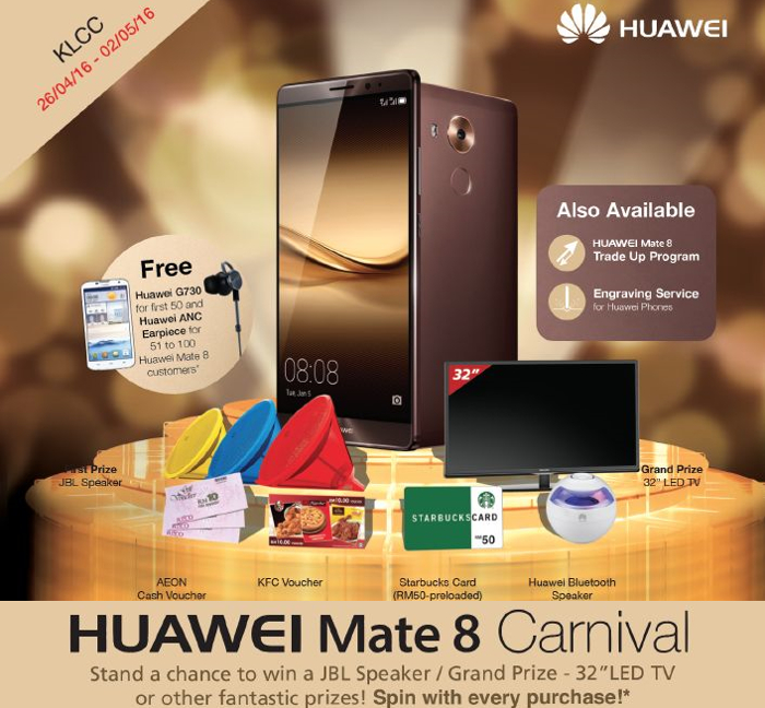 Huawei Mate 8 Carnival at KLCC offers free engraving service, prizes and more