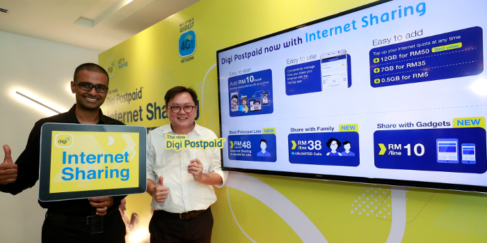 Digi offers new Internet Sharing with Digi Postpaid for up to 6 lines, family or gadgets from RM10