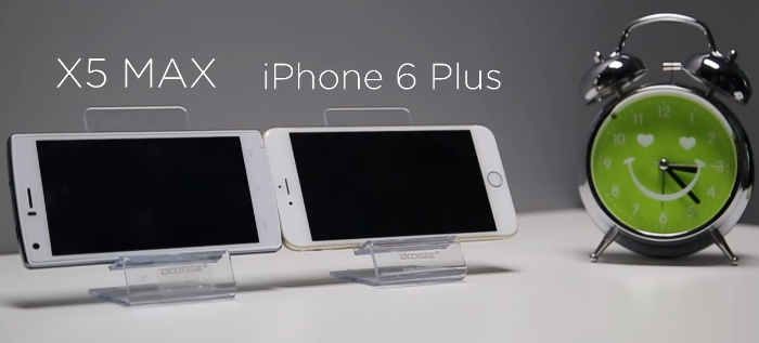 Doogee X5Max vs Apple iPhone 6 Plus in movie playback battery life test video