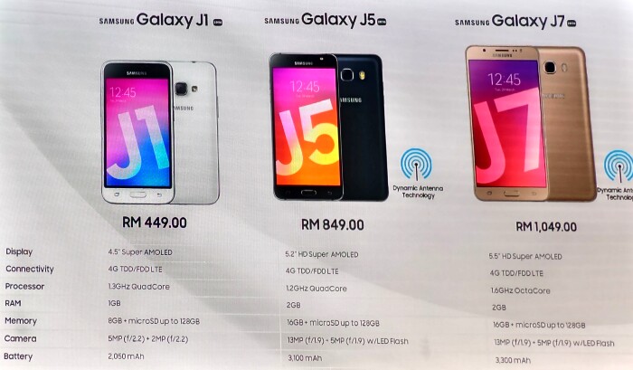 Samsung Galaxy J1 2016, J5 2016 and J7 2016 hands-on pics and tech specs