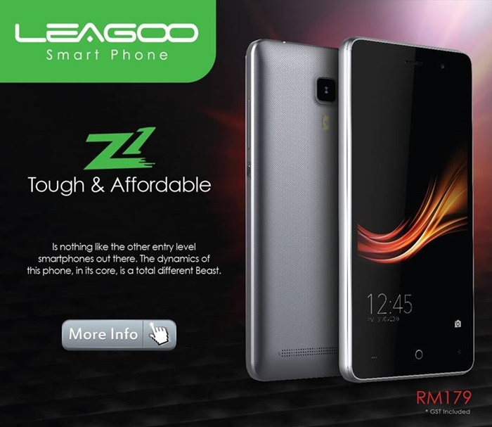 LEAGOO announced tough and affordable LEAGOO Z1 for RM179