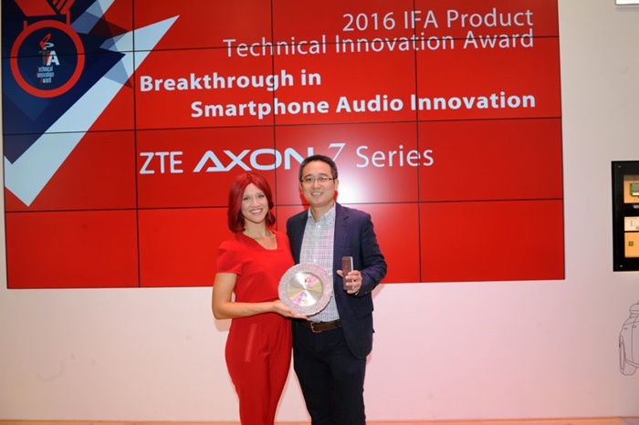 ZTE wins breakthrough smartphone audio innovation award from IFA 2016