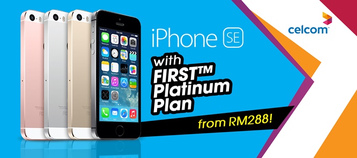 Celcom offering the Apple iPhone SE below RM300 through FIRST Platinum plan